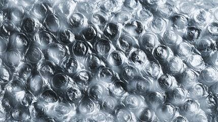 A close-up of bubble wrap showing a pattern of air-filled bubbles with an interesting texture.