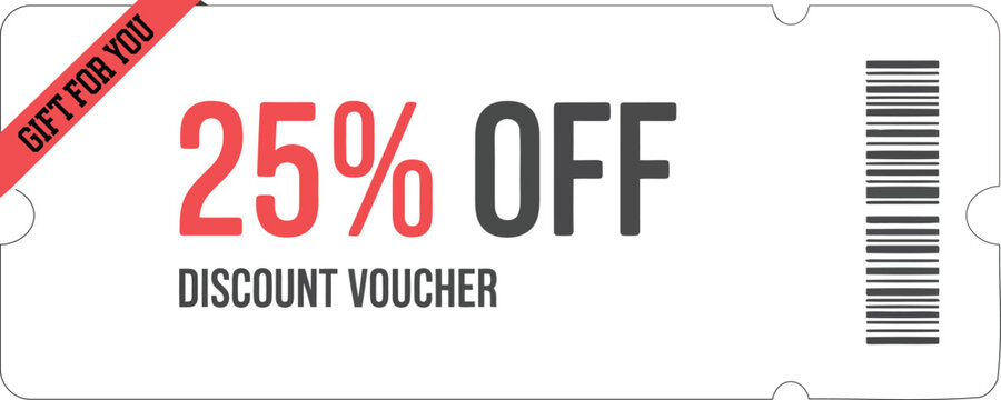 Promotional twenty five percent off gift discount voucher coupon
