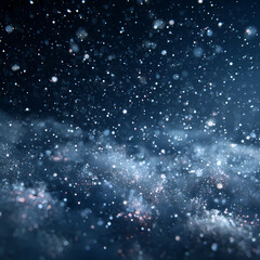 Obraz premium Magical Night Snowfall Abstract Background with Bokeh