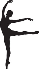 Fototapeta premium Elegant ballerina silhouette performing a graceful dance pose vector