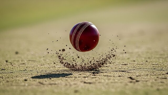 Close up of Cricket ball - Powered by Adobe