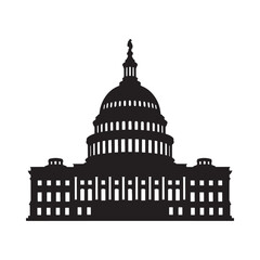 Silhouette of the united states capitol building