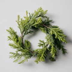 Minimal Evergreen Wreath Isolated