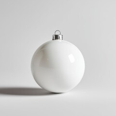 Matte White Christmas Ornament Isolated