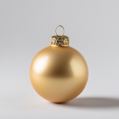 Matte Gold Christmas Ornament Isolated