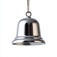 Silver Christmas Bell Ornament Isolated