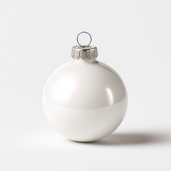 Matte White Christmas Ornament Isolated