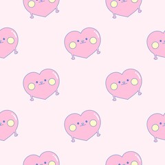 A cute pastel coquette seamless pattern featuring soft ribbons, bows, hearts, and delicate decorative elements. Perfect for gift wrapping, scrapbook paper, stationery design, textile prints, and girly