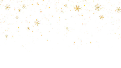 Obraz na płótnie Canvas snow flakes and glitter golden lights falling on transparent background,png snow flakes new year and Christmas isolated vertical social media design element 