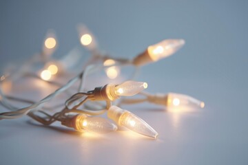 Warm White Christmas String Lights Isolated