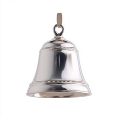 Silver Christmas Bell Ornament Isolated