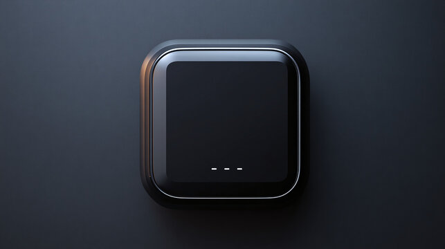 Sleek Black Button, Minimalist Design with Dimly Lit Indicator