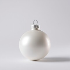 Matte White Christmas Ornament Isolated