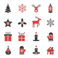 Festive Christmas Icons Set with Holiday Elements Design