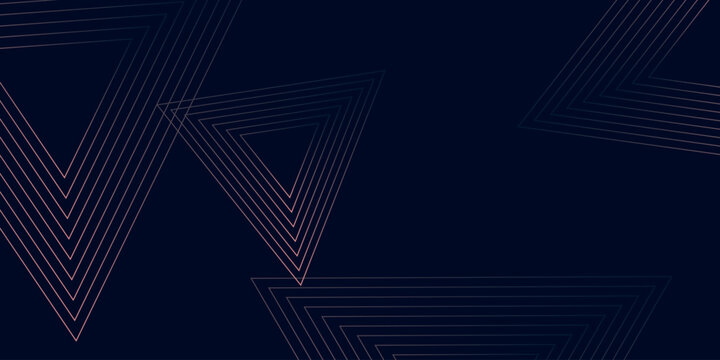Dark background with glowing abstract triangle geometric lines decoration. Modern and futuristic background concept for covers, banners, brochures, certificates and websites.