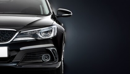 Fototapeta premium close up of a black car on a dark background