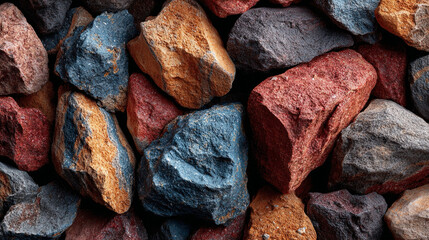 Stunning collection of colorful rocks and stones perfect for natural textures and backgrounds, adding earthy tones to your design projects with vibrant geologic formations