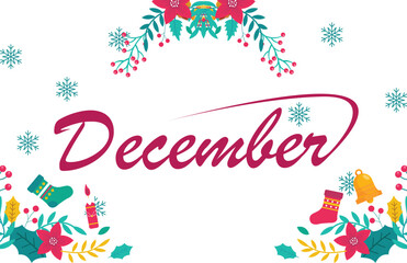 Festive Christmas greeting card with a decorative frame and holiday elements