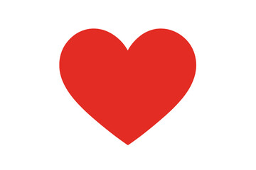 Large red heart symbol representing love and affection in a minimalistic design on a plain background