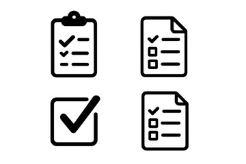 Checklist icons representing tasks and completion for planning and organization in a simple design