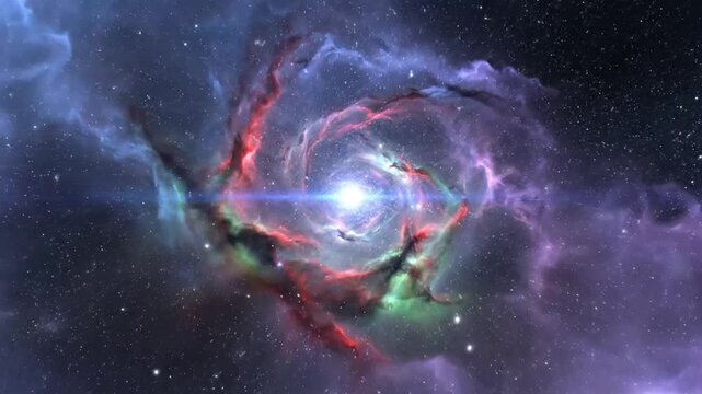 Celestial vortex ablaze with vibrant hues