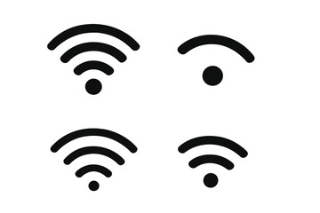 Modern wireless internet symbols displayed in a simple layout for easy understanding of connectivity status