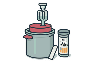 Discovering pH levels with test strips and a science kit for experiments at home
