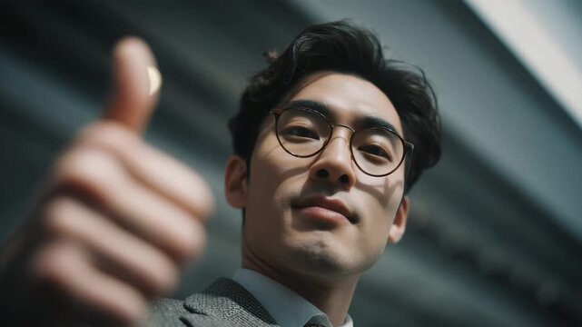 Business elite thumbs up [4K]