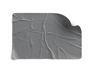Grey Sticker Subtle Curl and Realistic Shadow