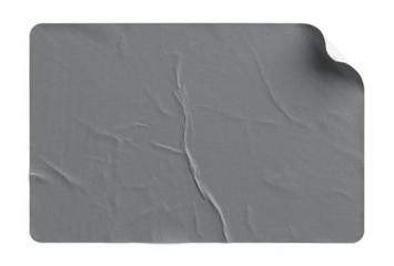 Grey Sticker Top-Right Curl with Creases