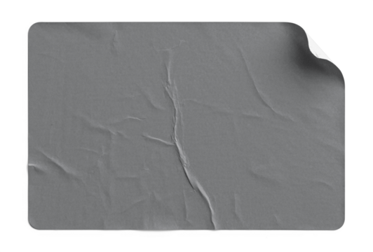 Grey Sticker Top-Right Curl with Creases