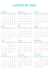 Minimalist 2026 Calendar