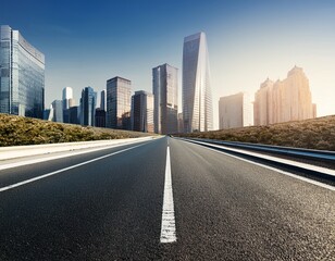 straight road with buildings in the background