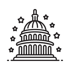 Iconic capitol building with stars symbolizing freedom © NASRIN