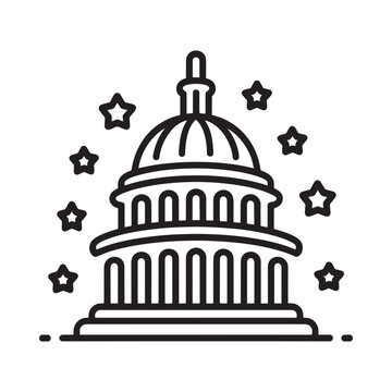 Iconic capitol building with stars symbolizing freedom