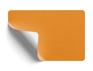Orange Sticker Curling from Left Corner