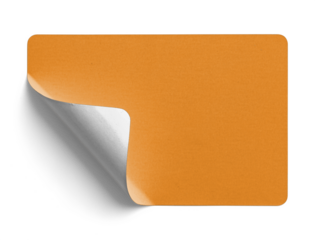 Orange Sticker Curling from Left Corner
