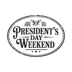 President s day weekend oval stamp graphic