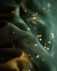 Minimal Pine Green & Gold Christmas Background