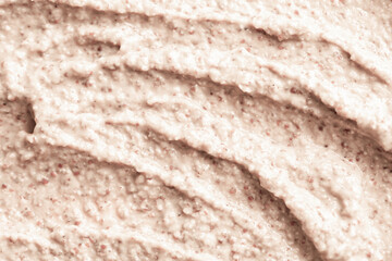 Texture of porridge close-up. Baby food, coarse porridge. Background texture of food for children.