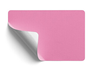 Pink Sticker Curling from Left Corner