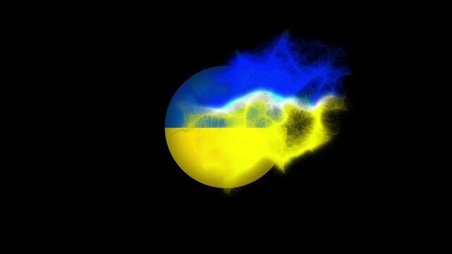 Animated Modern Energy Efficiency Icon of Ukraine Flag for Clean Technology Marketing and Education