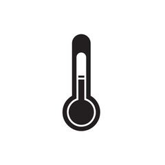 Thermometer Icon Simple Flat Black Silhouette Vector Graphic for Temperature Measurement and Health Monitoring.