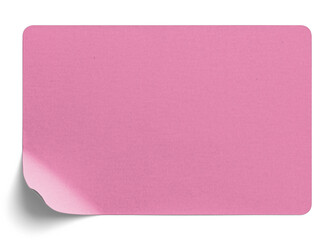 Pink Sticker with Bottom-Left Corner Peel