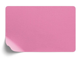 Pink Sticker with Bottom-Left Corner Peel