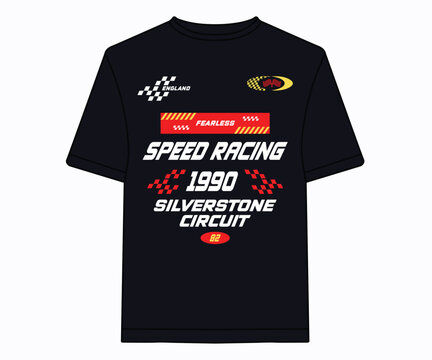 Fearless Speed Racing England Silverstone circuit typography design for the apparel industry.