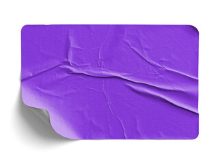 Purple Bottom-Left Corner Sticker Curl with Wrinkles