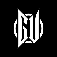 GV Monogram Logo on Black Background
