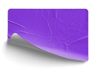 Purple Lower-Left Corner Sticker Curl with Strong Shadow