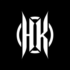 HK Monogram Logo on Black Background